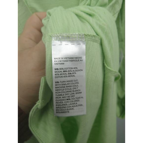 Chico's Tunic Top 2 L Cotton Blend Slub Button Front Knit Long Sleeve Mint NWT - Picture 13 of 13